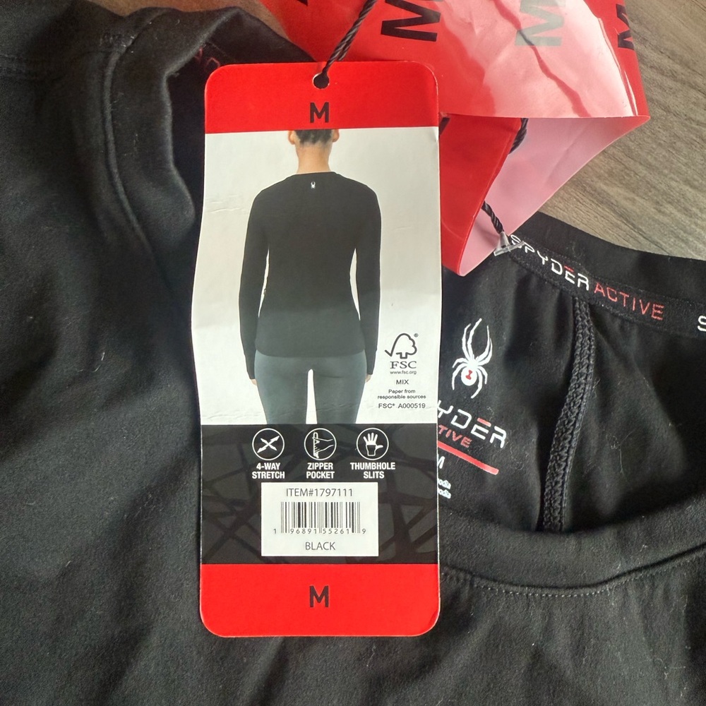 Spyder Black Fitted Long Sleeve Tee - Picture 5 of 6